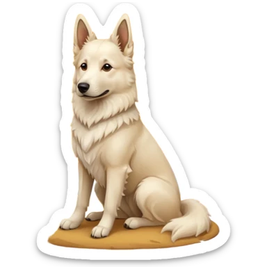 White belgian Shepard sit in A sunset   sticker