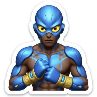 energy alien MMA fighter portrait, head and shoulders only, glowing veins, crackling aura, futuristic fight gloves, intense glowing eyes, 3D cartoon, mobile game icon style, clean background, no text, no watermark
 sticker
