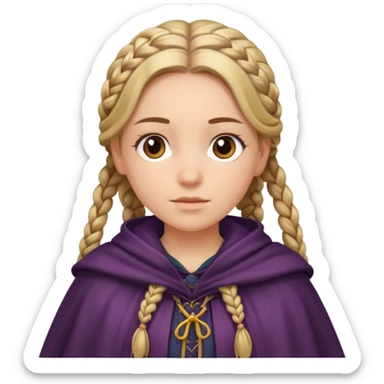 girlwith braided hair, cloak sticker