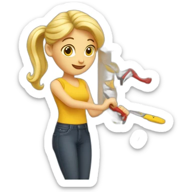 blond-mom assembling ikea bookshelf tools sticker