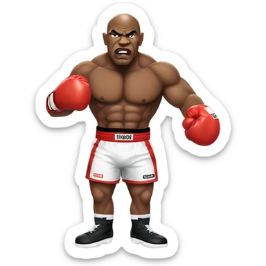 Mike Tyson with boxing gloves on sticker