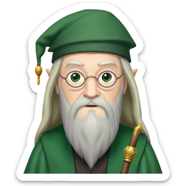 albus dumbledore from harry potter with green   tam o'shanter sticker