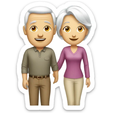 couple homme femme 60 ans sticker