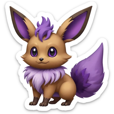 Rare exotic cute epic aestheti-Eevee-Noibat-species-Fakemon-hybrid-creature, with markings, full body sticker