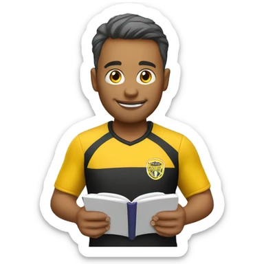 soccer coach with notebook sticker