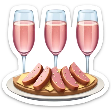 pink champagne glasses and spam platter  sticker