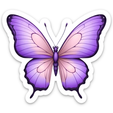 a stunningly detailed butterfly with lilac and purple wings. The wings should display a harmonious blend of swirling and geometric designs, giving them a mystical and artistic feel. The butterfly should have a graceful, elongated body with a subtle metallic sheen, enhancing its enchanting presence. lavender blush  sticker