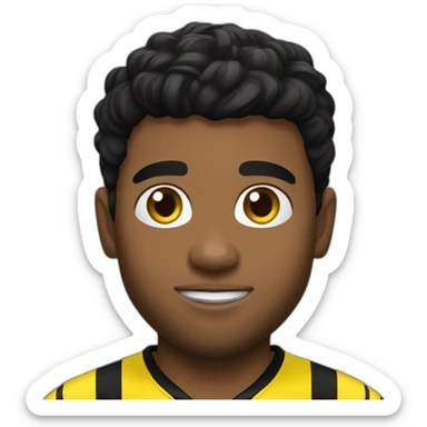 Borussia Dortmund player with brown skin a black Small goattee and short black hair sticker