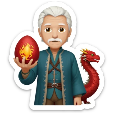 a white haired old man standing in Targaryen themed clothes, full body  sticker