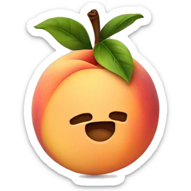 peach with a belly button sticker