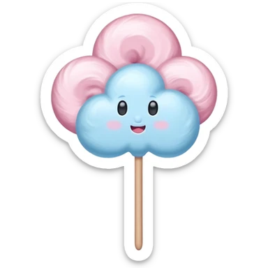 Basic cotton candy on stick with muted colors sticker