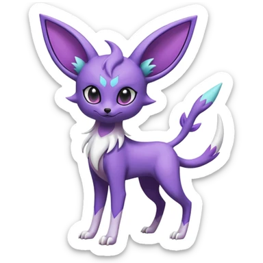 Shiny Cute Espeon-Noibat-Mightyena-Silvally-Fakémon-hybrid-creature (full body)  sticker