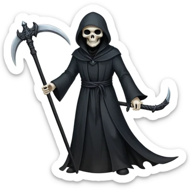Shadow Scythe for grim reaper with black aura and the scythe must be black and straight in the handle with no additional things sticker