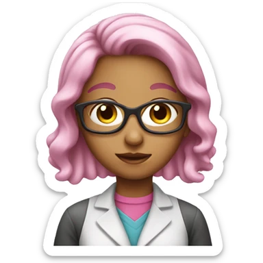 pink girl doing chemistry  sticker