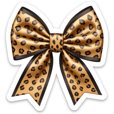 Leopard bow emoji sticker