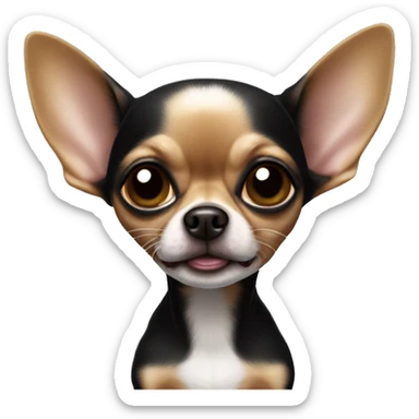 Black and brown chihuahua as an alien sticker