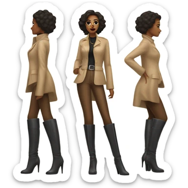 Create emoji of a word a lady down the street in very high heel CFM Boots sticker