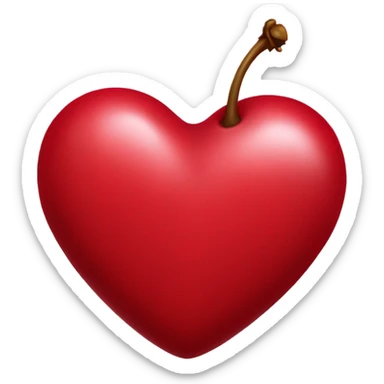 Cherry red heart sticker