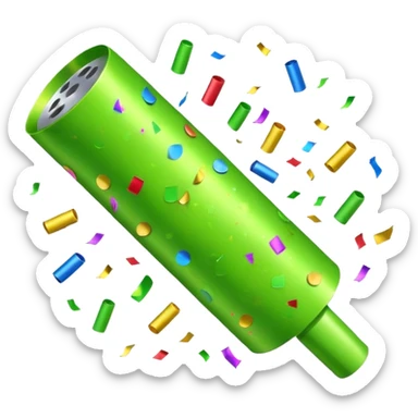 party popper lime green sticker