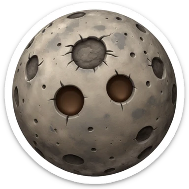 round emoji of Mercury, rocky gray with brownish tones, heavily cratered and rough, resembling the real planet's surface sticker
