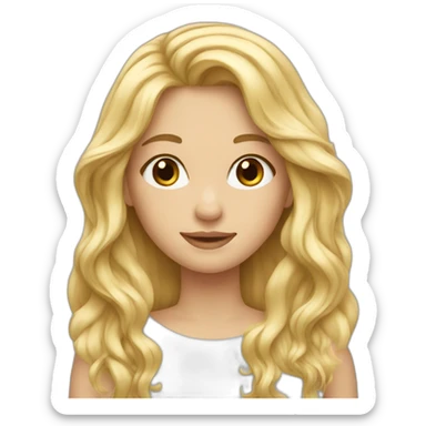 BLONDE GIRL WITH LONG HAIR, VERY PRETTY sticker