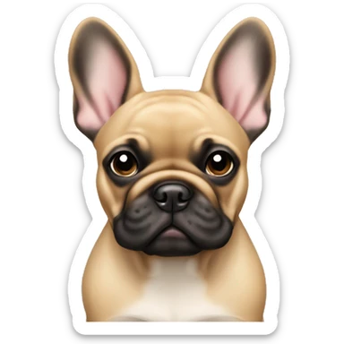 Black face Fawn beige colored French bulldog sticker