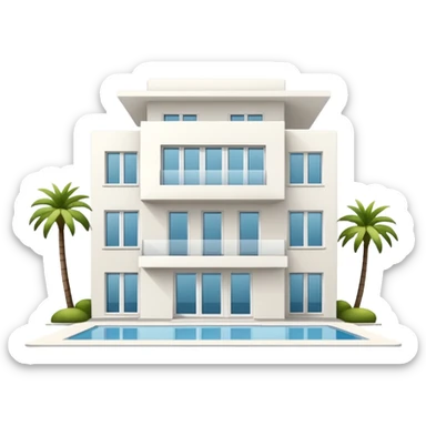 white 3 floor modern luxurious villa sticker