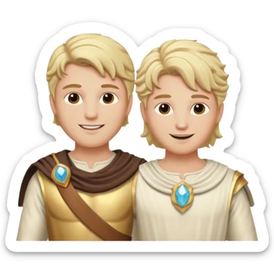 Castor and Pollux, The Twin Gods from Gods and Goddesses with blonde hair, cream outfit sticker