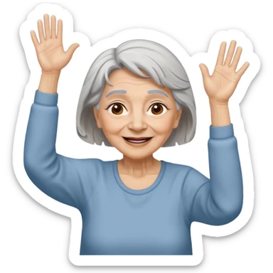 Old lady hands up raise the roof dancing  like she doesn’t care  sticker