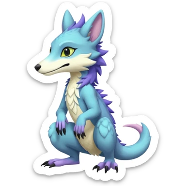 Edgy shiny exotic colorful smooth soft pastel modern anthro furry vernid-sergal-trico-hybrid by Falvie, LiLaiRa, AngieWolf sticker