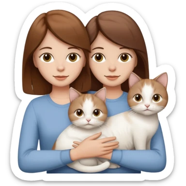Due fidanzati, capelli marroni, che tengono in mano un gatto bianchissimo  sticker