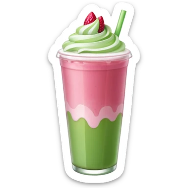 iced strawberry matcha latte sticker