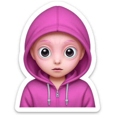 Aliens Pink, hoodie, cute big eyes sticker