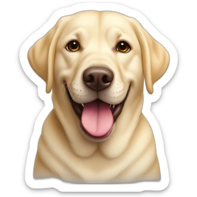 Light yellow English Labrador retriever big tongue chubby face happy sticker