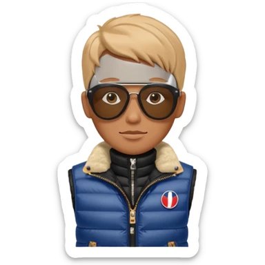 LV sluneční brýle a Moncler vestu sticker