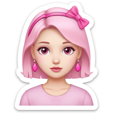Girly girl with pink accessories sticker