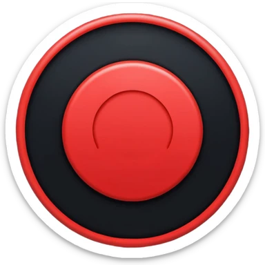a black circle with a red A protruding from middle sticker