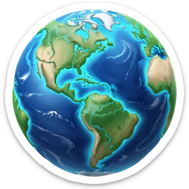 3d planet earth sticker