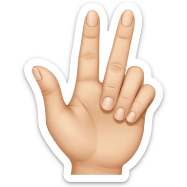 do a hand doing a three with thumb, index and middle finger sticker