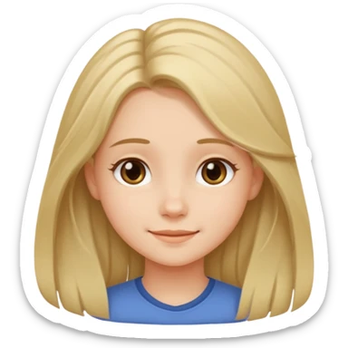 chica tranquila, cabello suelto sticker