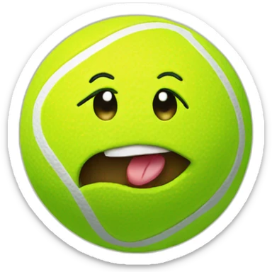 Tennisball with a face sticker