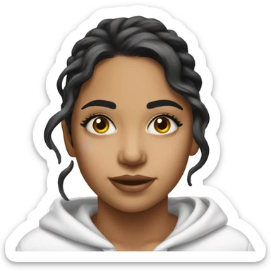 hispanic girl white paint splash sticker