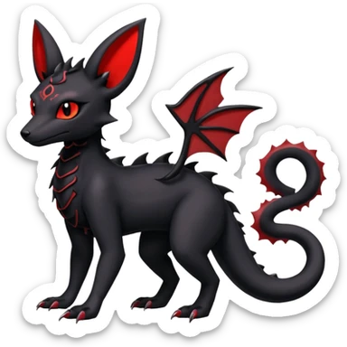 Edgy gothic dark Magmatic Salandit-Umbreon-Amaura-hybrid-fusion (full body) sticker