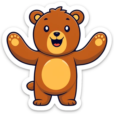 Enthusiastic bear with "wowser" expression, extremely excited and energetic sticker