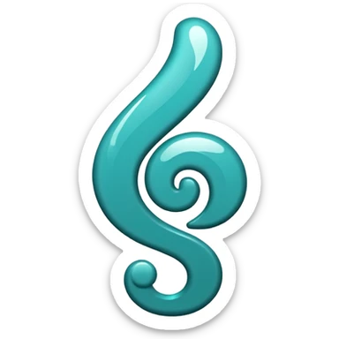 Swirl / Exclamation mark the colur teal sticker
