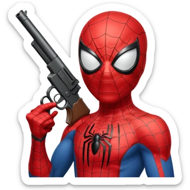 Spiderman with gun sticker