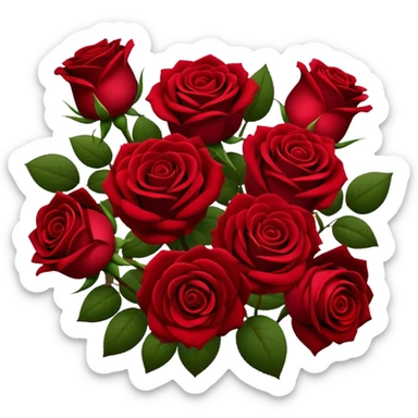 Bouquet of dark red roses sticker
