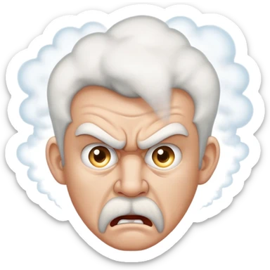 Very angry man with steam coming out of his ears sticker
