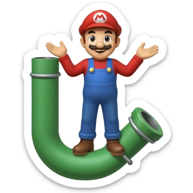Mario se tient sur un tuyau de Mario Bros sticker