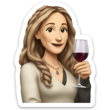 Sarah Jessica Parker with a glass of wine in her right hand sticker